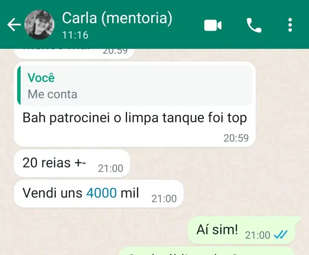 Depoimento da Carla - R$ 4.000 em vendas